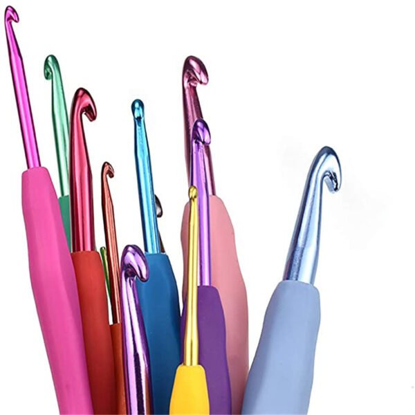 Crochet Knitting Tool Set 12 Color Head TPR Soft Handle Crochets - Image 5