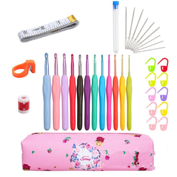 Crochet Knitting Tool Set 12 Color Head TPR Soft Handle Crochets - Image 8