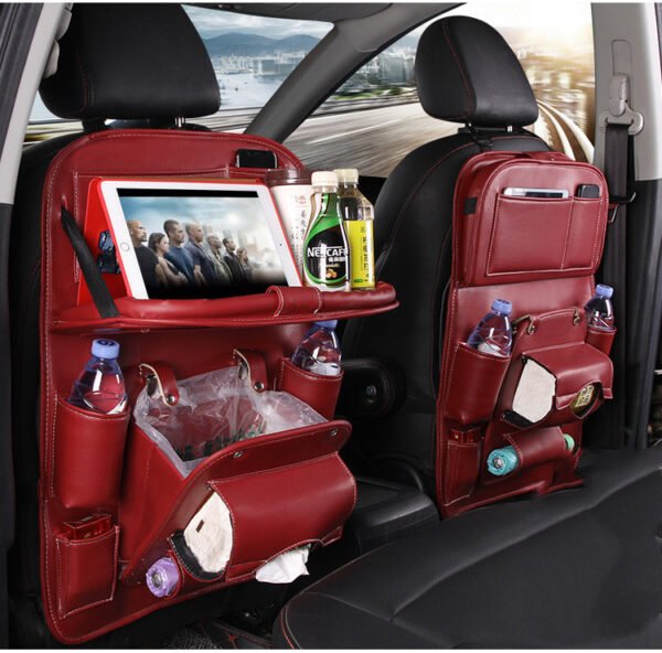 PU Leather Car Organizer – Waterproof Seat Back Hanging Bag - Image 6