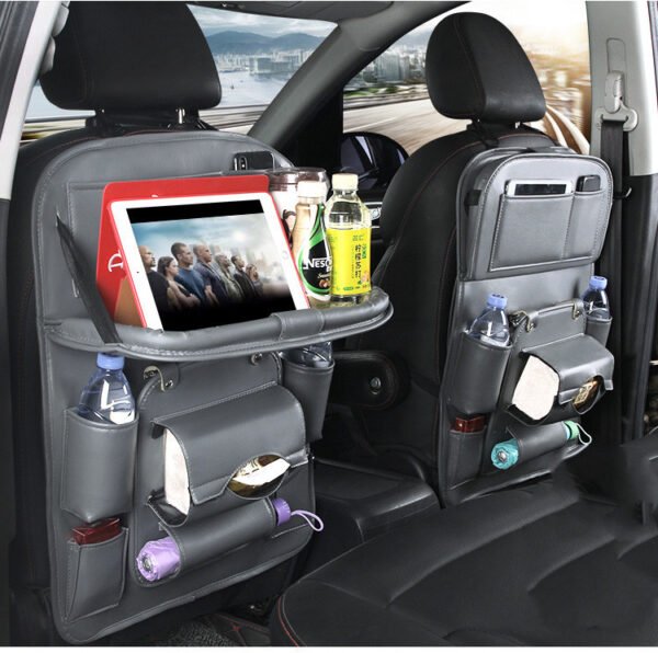 PU Leather Car Organizer – Waterproof Seat Back Hanging Bag - Image 7