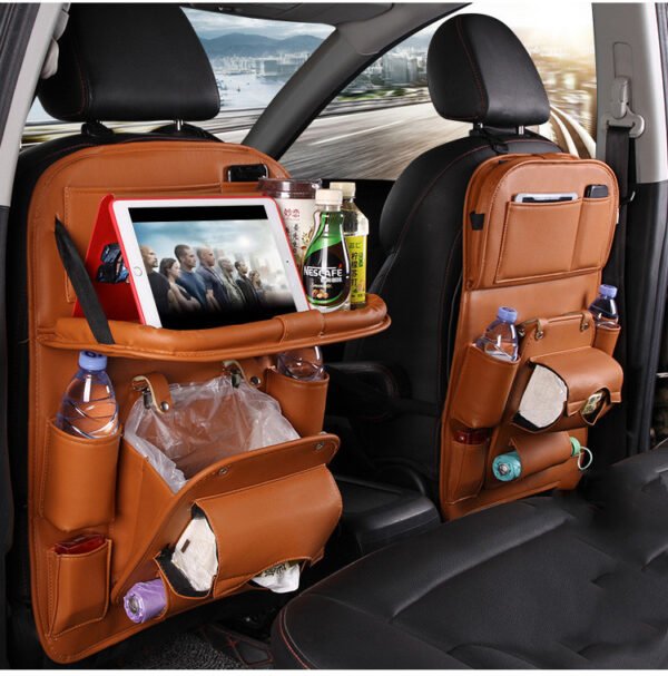 PU Leather Car Organizer – Waterproof Seat Back Hanging Bag - Image 8