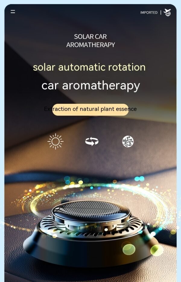 Solar Car Air Freshener – Rotating Double-Ring Fragrance Diffuser - Image 8