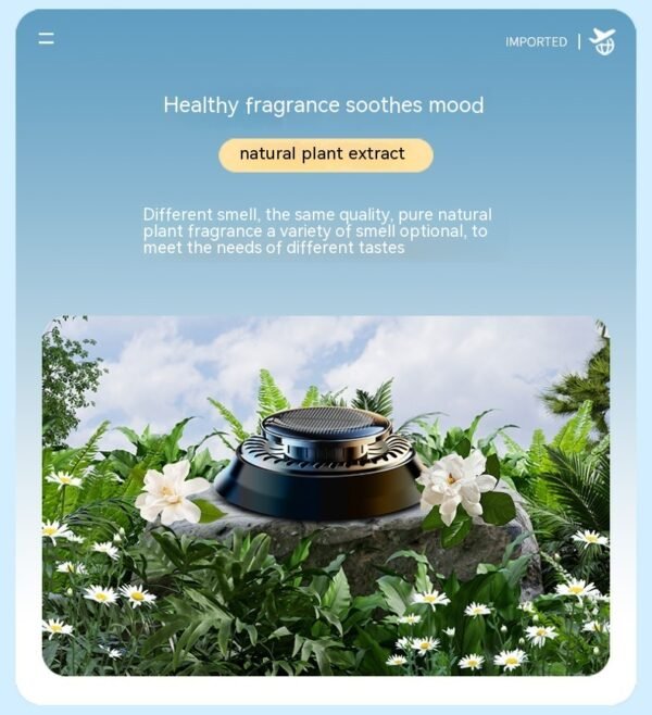 Solar Car Air Freshener – Rotating Double-Ring Fragrance Diffuser - Image 2