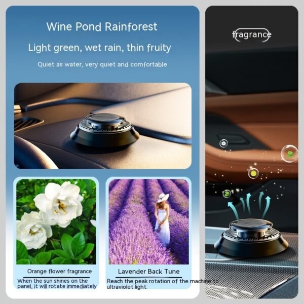 Solar Car Air Freshener – Rotating Double-Ring Fragrance Diffuser - Image 5