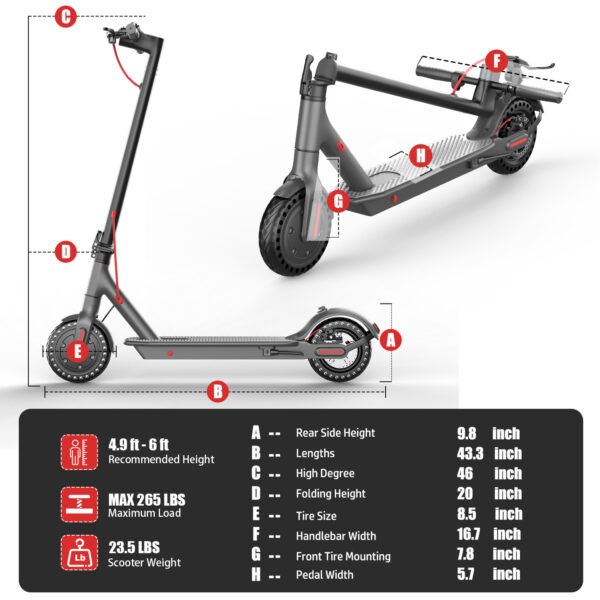 ASKGO Electric Scooter – 350W, 21-Mile Range, Foldable - Image 9