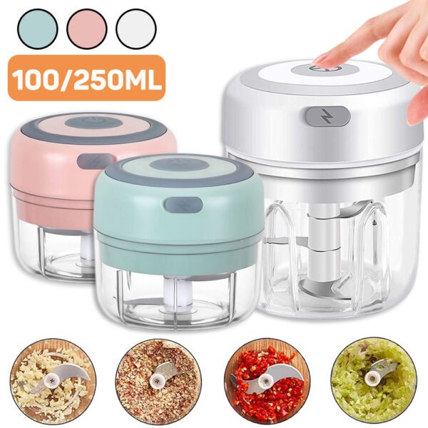Mini Electric Garlic Chopper – USB Rechargeable Crusher