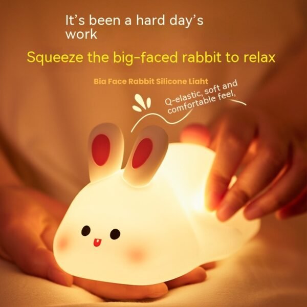 Cute LED Rabbit Night Light – Touch Sensor & Silicone Design - Image 5