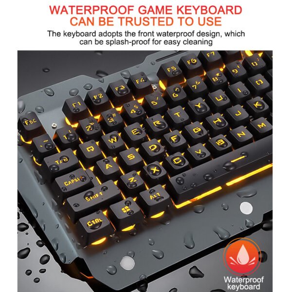 RGB Gaming Keyboard – Ergonomic Wired with Phone Slot - Image 10