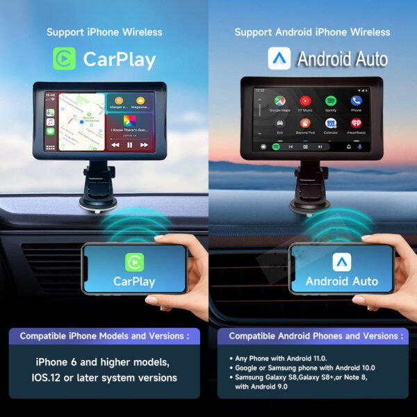 7'' Car Screen – Wireless CarPlay & Navigation Display - Image 8