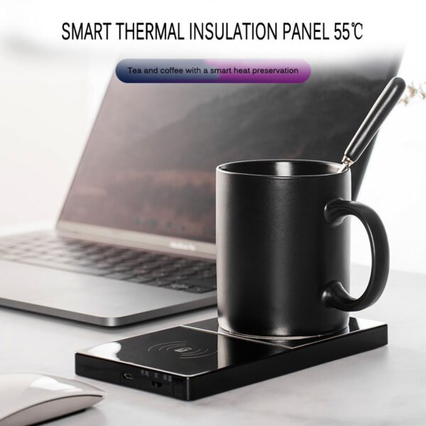 2-in-1 Cup Warmer – Wireless Charger for Coffee & Devices
