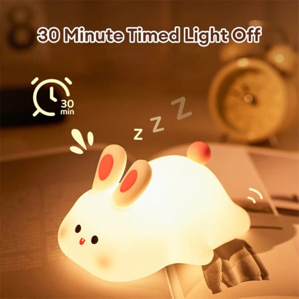 Cute LED Rabbit Night Light – Touch Sensor & Silicone Design - Image 7