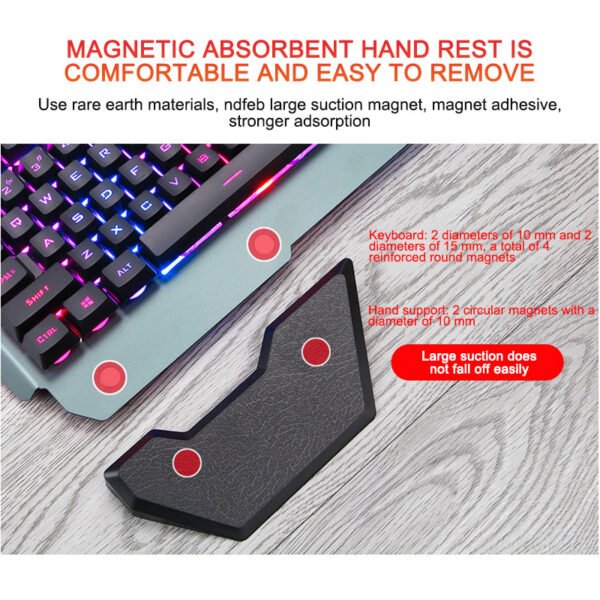 RGB Gaming Keyboard – Ergonomic Wired with Phone Slot - Image 7