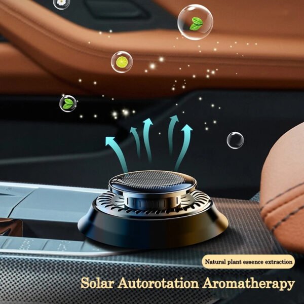 Solar Car Air Freshener – Rotating Double-Ring Fragrance Diffuser - Image 3