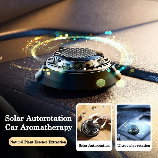 Solar Car Air Freshener – Rotating Double-Ring Fragrance Diffuser