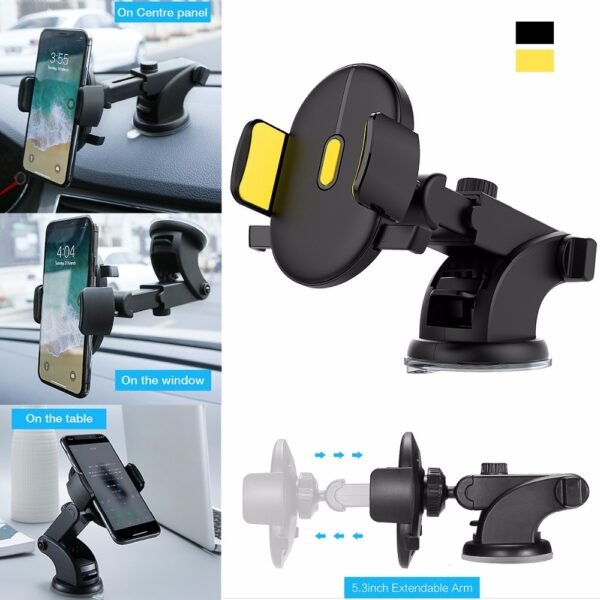 Car Phone Holder – Telescopic Suction Cup Mount