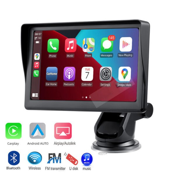 7'' Car Screen – Wireless CarPlay & Navigation Display
