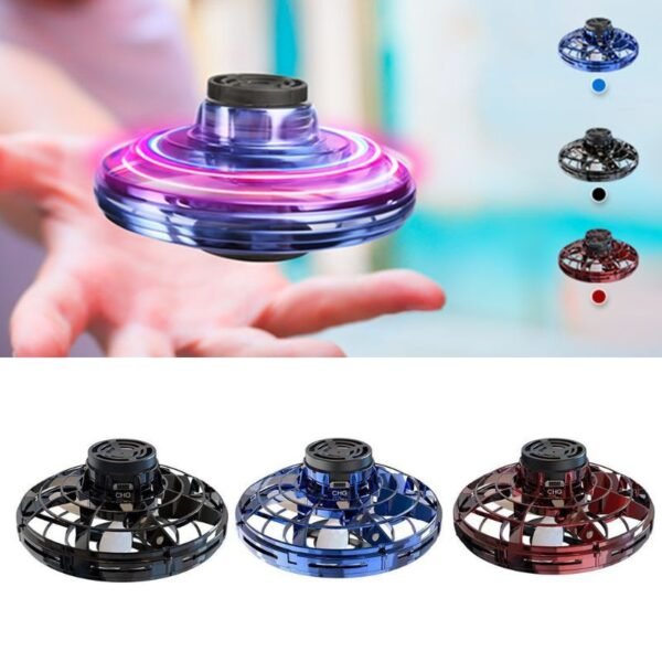 Mini LED Flying Spinner Drone – Fingertip UFO Toy for Kids