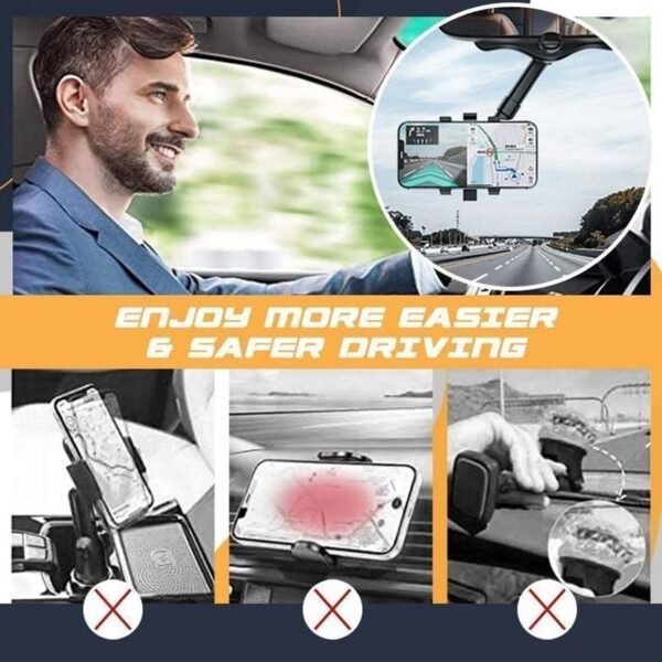 60° Mirror Phone Holder – Universal Car Mount - Image 2