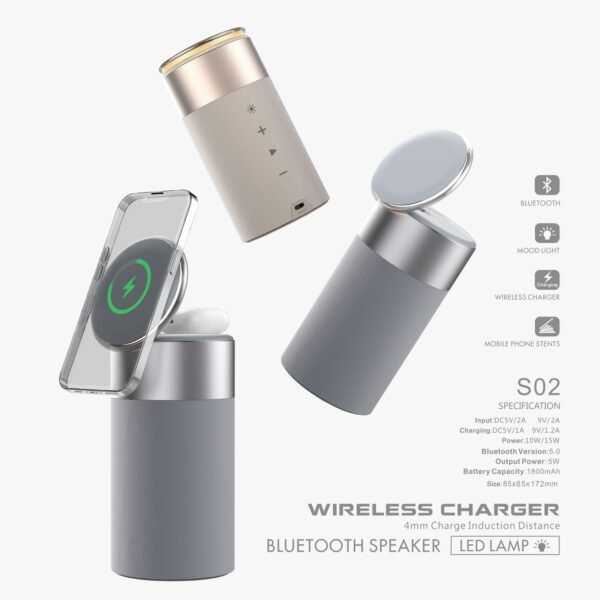 3-in-1 Wireless Charger, Speaker & Touch Lamp - Image 9