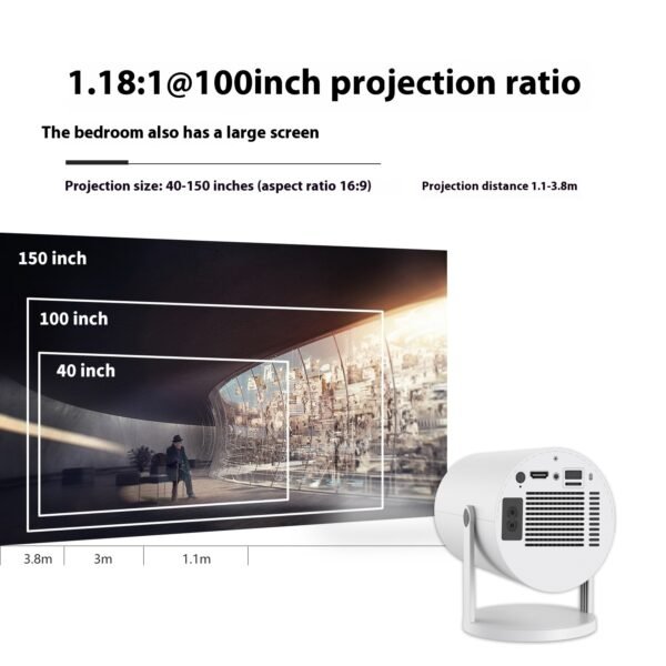 Compact Home Projector with Auto Focus – 180° Display - Image 4