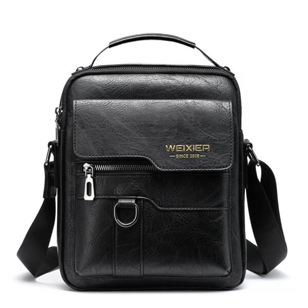 Men's PU Leather Messenger Bag – Retro Business Crossbody Backpack - Image 7