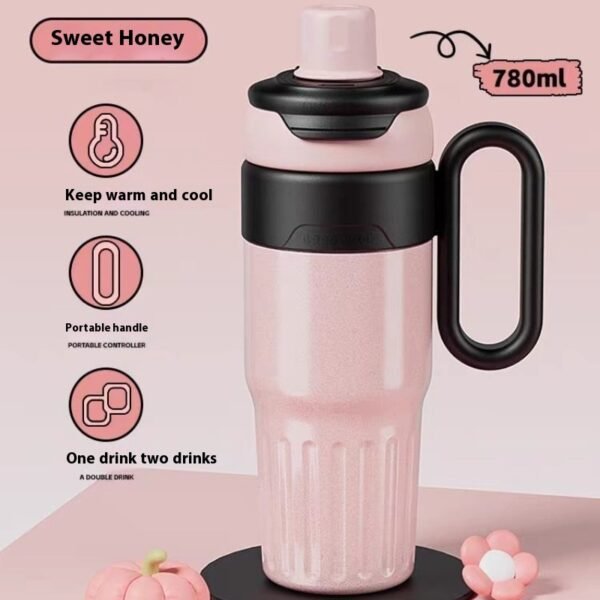 780ml Gradient Double Drink Thermal Cup Stainless Steel With Lid Coffee Cup Thermos Large Capacity Straw Cup For Male And Female - Image 10