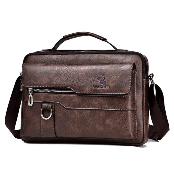 Men's PU Leather Messenger Bag – Retro Business Crossbody Backpack - Image 8