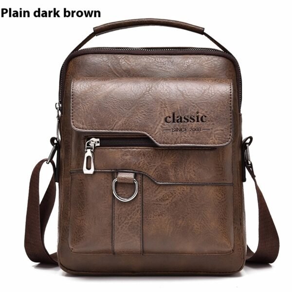 Men's PU Leather Messenger Bag – Retro Business Crossbody Backpack - Image 5