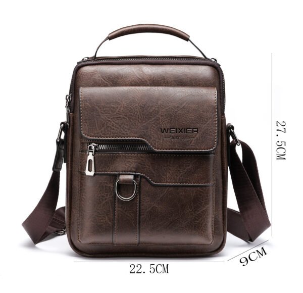 Men's PU Leather Messenger Bag – Retro Business Crossbody Backpack - Image 10
